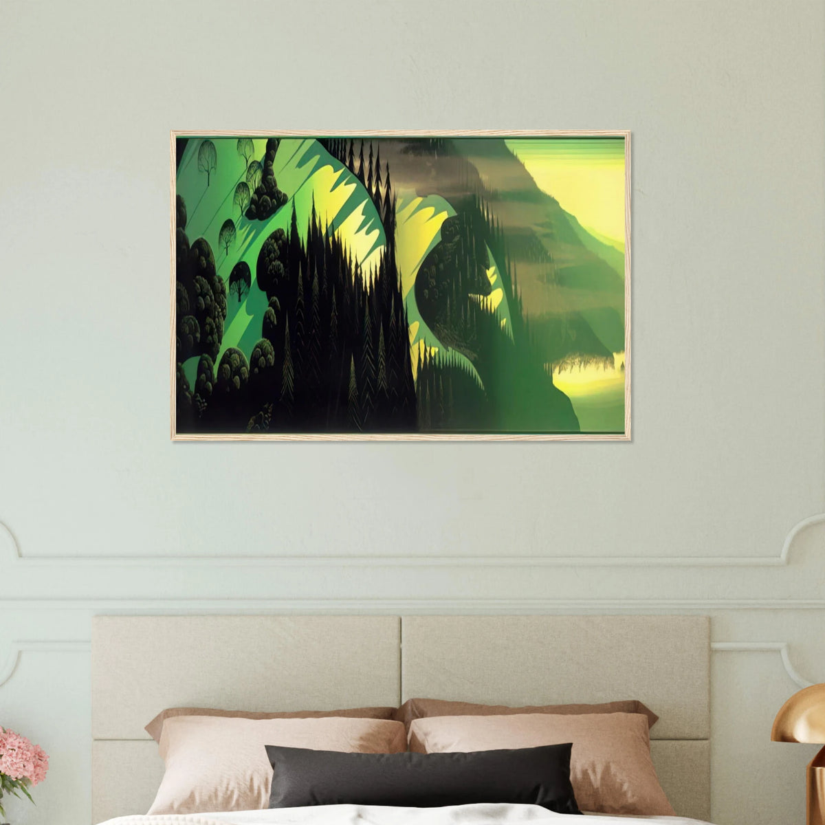 Three Pastures by the Sea Framed Poster | Eyvind Earle Framed Prints Wall Art | Eyvind Earle Prints