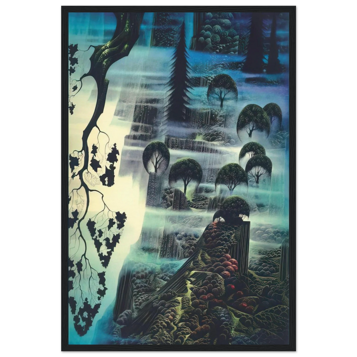 Surf Wind and Fog Framed Poster | Eyvind Earle Framed Prints Wall Art | Eyvind Earle Prints