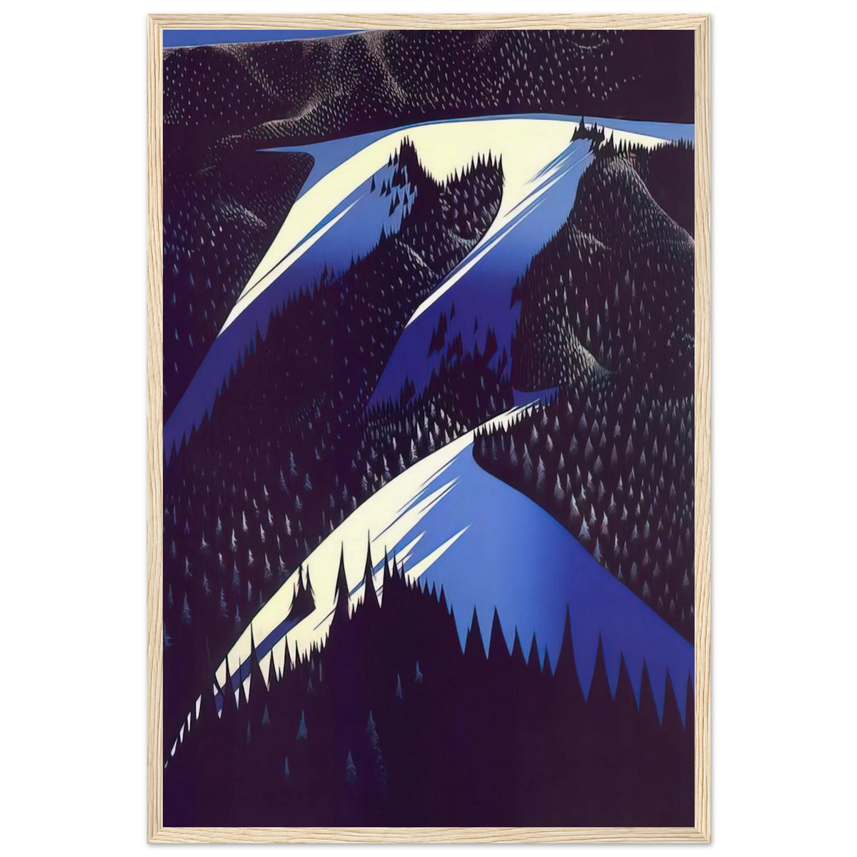 Black Evergreen Forest Framed Poster | Eyvind Earle Framed Prints Wall Art | Eyvind Earle Prints