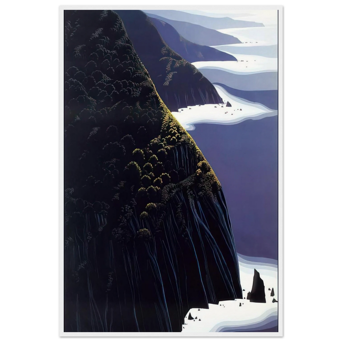 Gray Big Sur Framed Poster | Eyvind Earle Framed Prints Wall Art | Eyvind Earle Prints