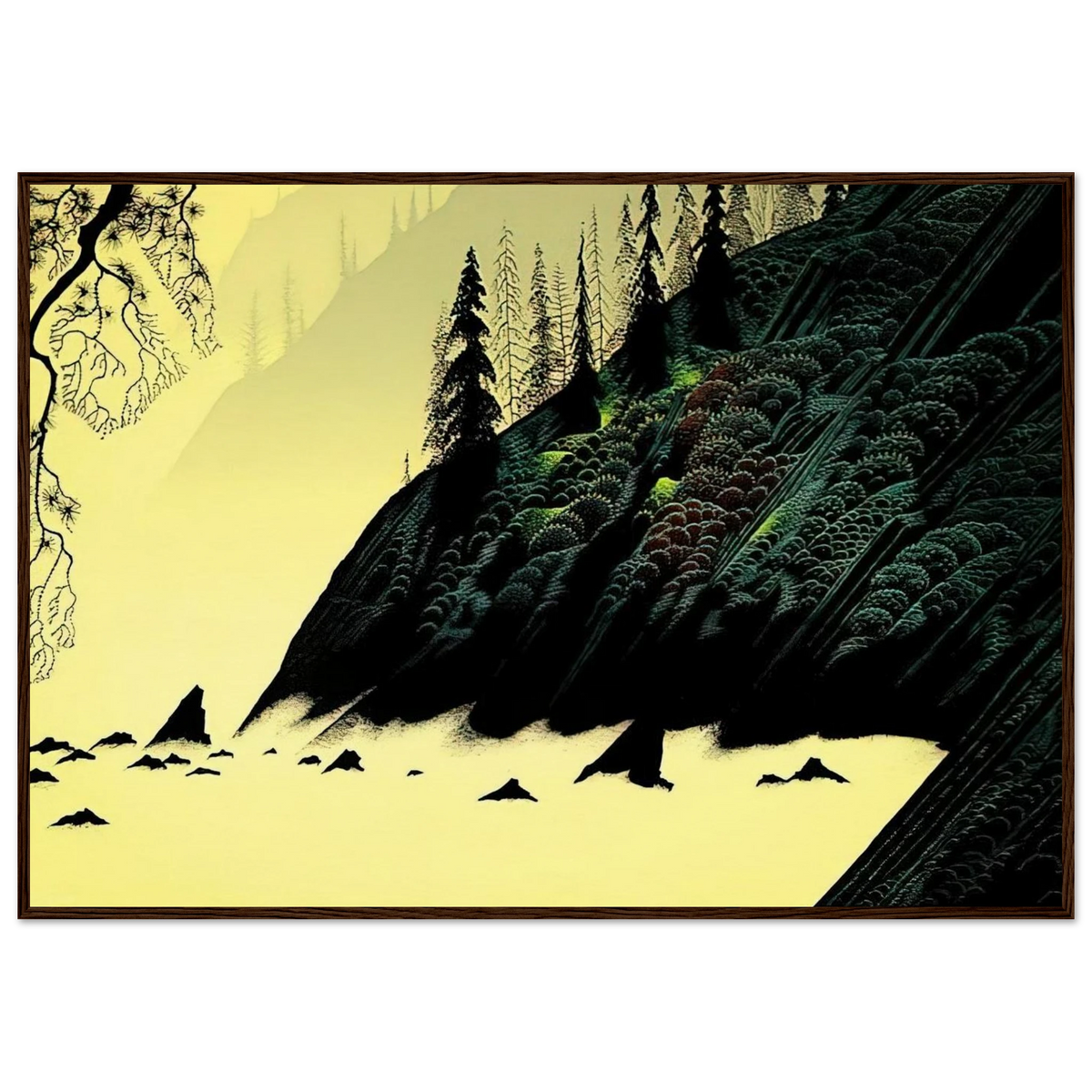 Spruce Redwood and Pine Framed Poster | Eyvind Earle Framed Prints Wall Art | Eyvind Earle Prints