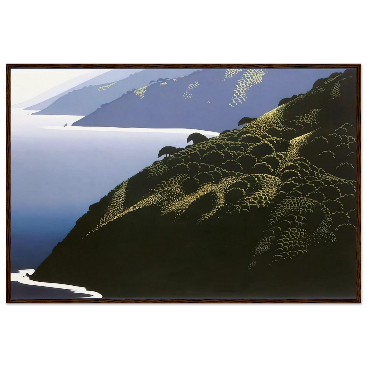 Big Sur Calm Framed Poster | Eyvind Earle Framed Prints Wall Art | Eyvind Earle Prints