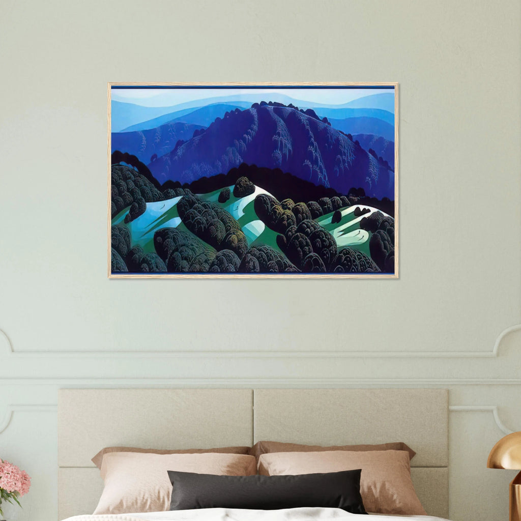 Three Fields and a Mountain Framed Poster | Eyvind Earle Framed Prints Wall Art | Eyvind Earle Prints