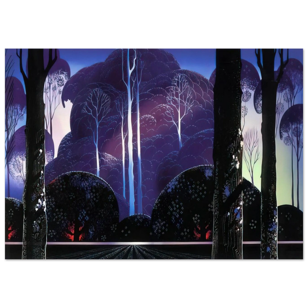 Purple Sunrise Poster | Eyvind Earle Poster | Eyvind Earle Prints