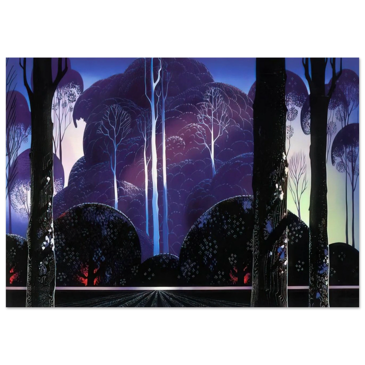 Purple Sunrise Poster | Eyvind Earle Poster | Eyvind Earle Prints
