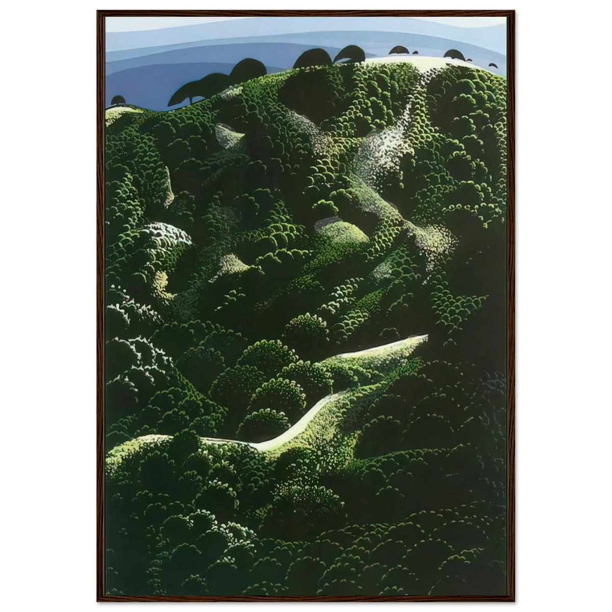 Santa Barbara Mountains Framed Poster | Eyvind Earle Framed Prints Wall Art | Eyvind Earle Prints