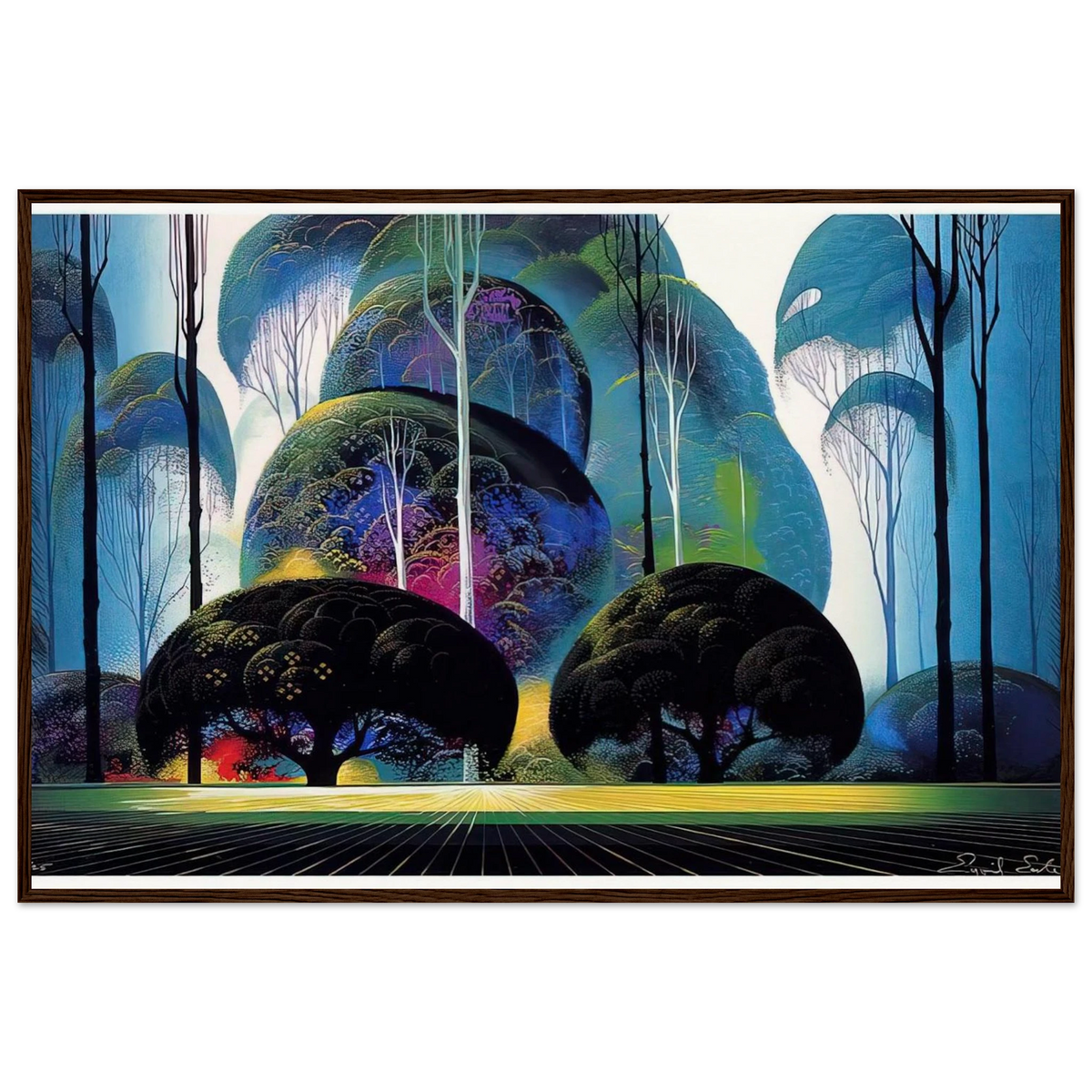 Green Forest Framed Poster | Eyvind Earle Framed Prints Wall Art | Eyvind Earle Prints