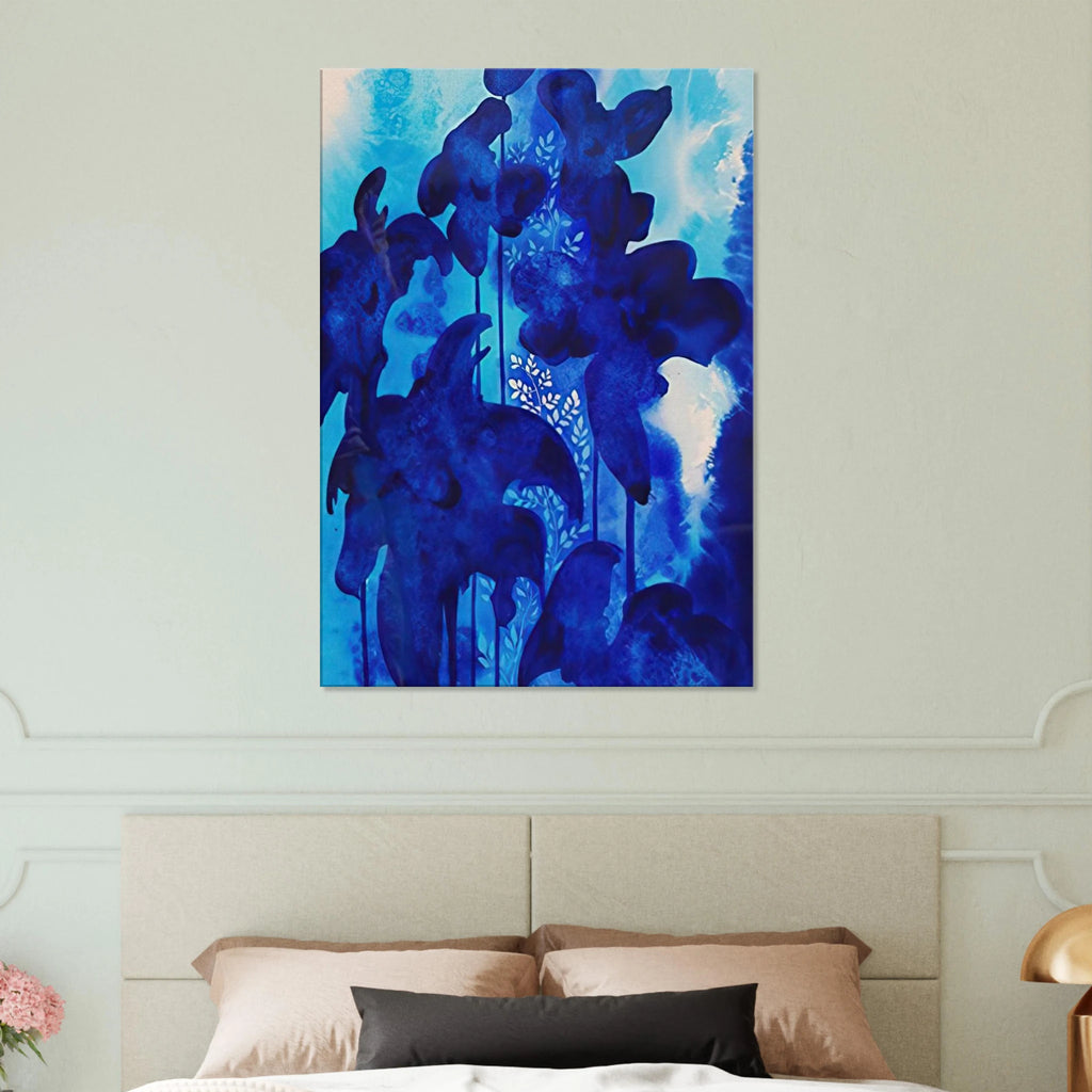 Blue Floral Canvas | Eyvind Earle Canvas | Eyvind Earle Prints