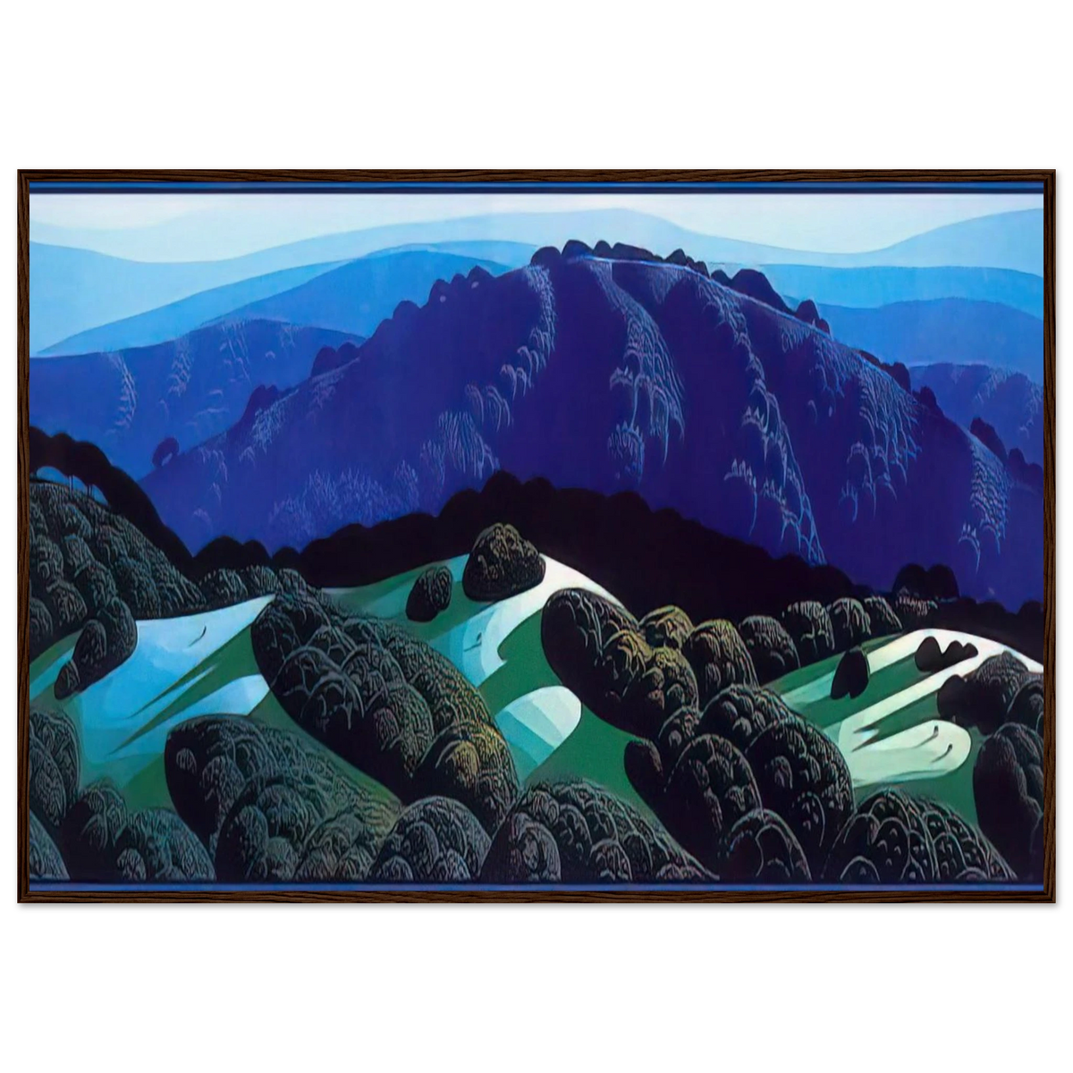 Three Fields and a Mountain Framed Poster | Eyvind Earle Framed Prints Wall Art | Eyvind Earle Prints