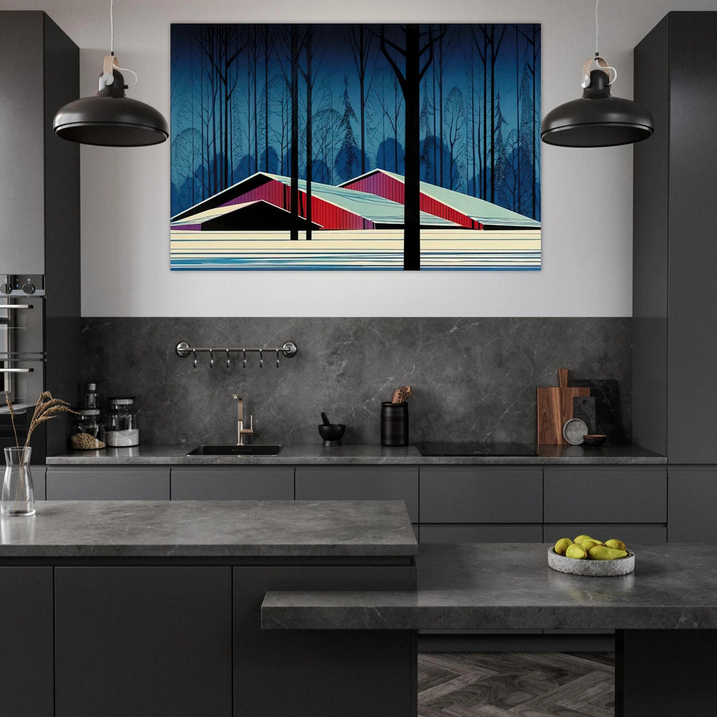 Winter Barns Poster | Eyvind Earle Poster | Eyvind Earle Prints