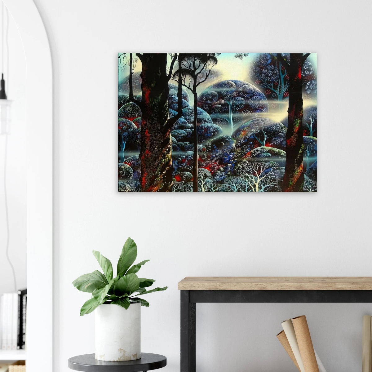 Mist in the Dark Woods Canvas | Eyvind Earle Canvas | Eyvind Earle Prints