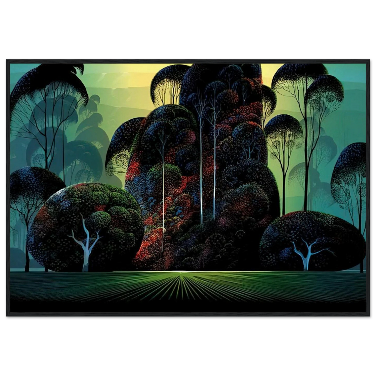 Mendacino Framed Poster | Eyvind Earle Framed Prints Wall Art | Eyvind Earle Prints