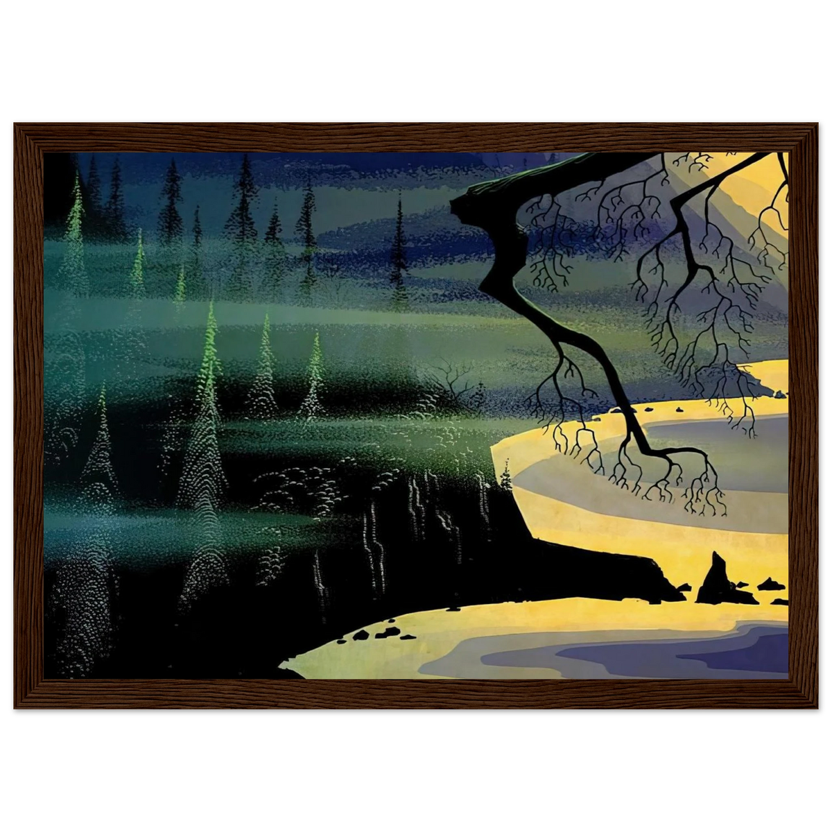 Blue Mist Framed Poster | Eyvind Earle Framed Prints Wall Art | Eyvind Earle Prints