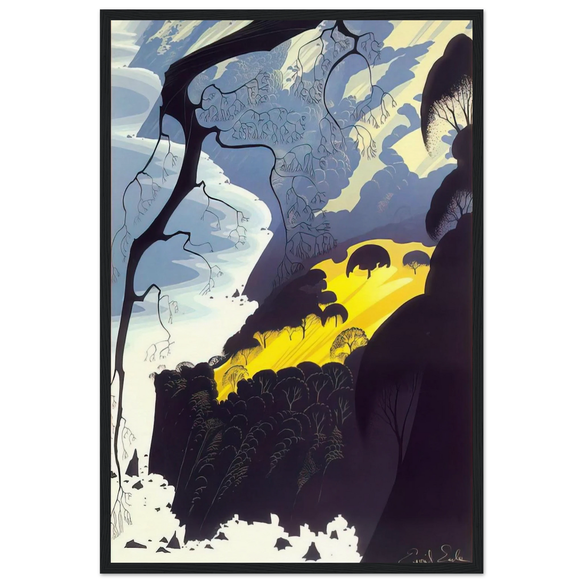 Carmel Highlands Framed Poster | Eyvind Earle Framed Prints Wall Art | Eyvind Earle Prints
