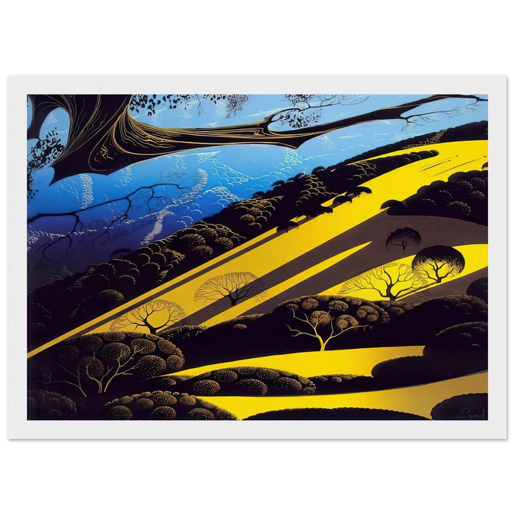 Gaviota Pass Framed Poster | Eyvind Earle Framed Prints Wall Art | Eyvind Earle Prints