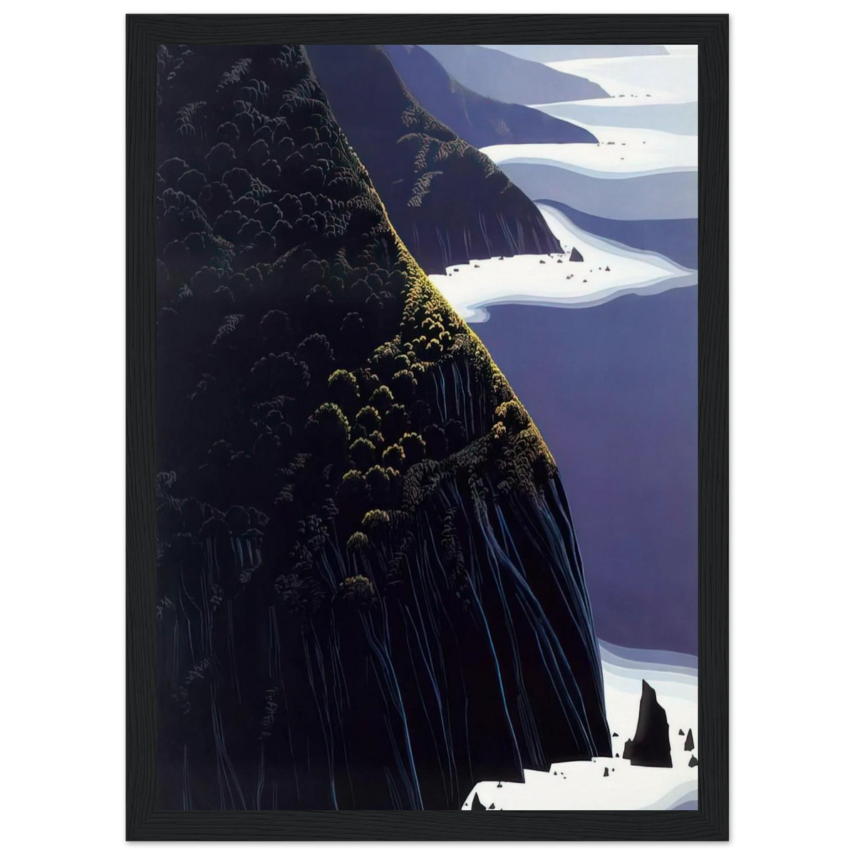 Gray Big Sur Framed Poster | Eyvind Earle Framed Prints Wall Art | Eyvind Earle Prints