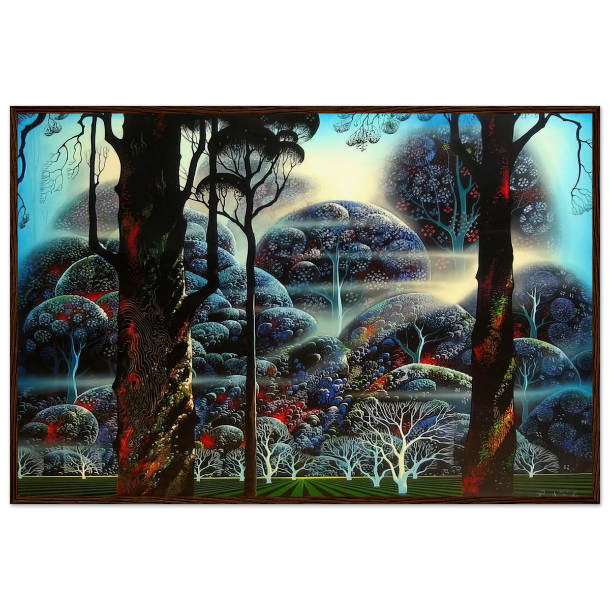 Mist in the Dark Woods Framed Poster | Eyvind Earle Framed Prints Wall Art | Eyvind Earle Prints