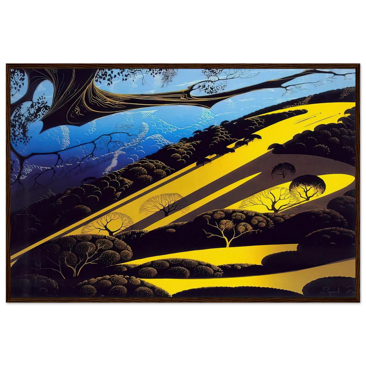 Gaviota Pass Framed Poster | Eyvind Earle Framed Prints Wall Art | Eyvind Earle Prints