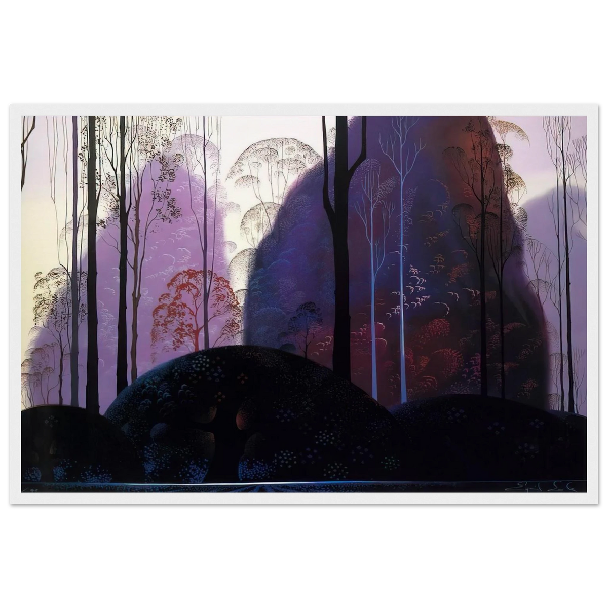 Mauve Redand Purple Framed Poster | Eyvind Earle Framed Prints Wall Art | Eyvind Earle Prints