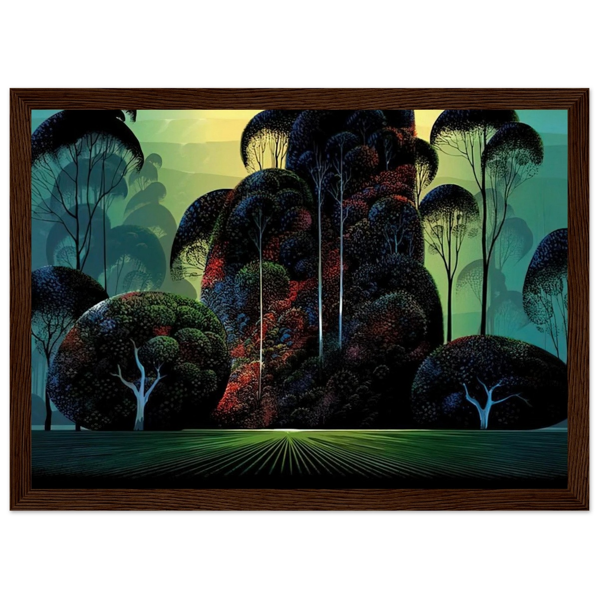 Mendacino Framed Poster | Eyvind Earle Framed Prints Wall Art | Eyvind Earle Prints