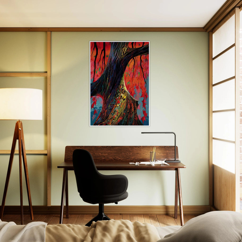 Fire red and gold Framed Poster | Eyvind Earle Framed Prints Wall Art | Eyvind Earle Prints