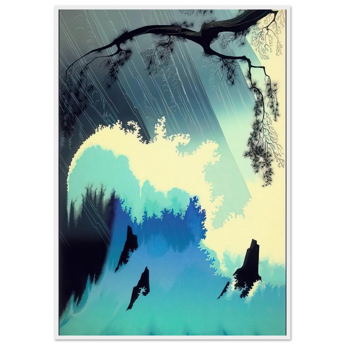 Ocean Splash Framed Poster | Eyvind Earle Framed Prints Wall Art | Eyvind Earle Prints