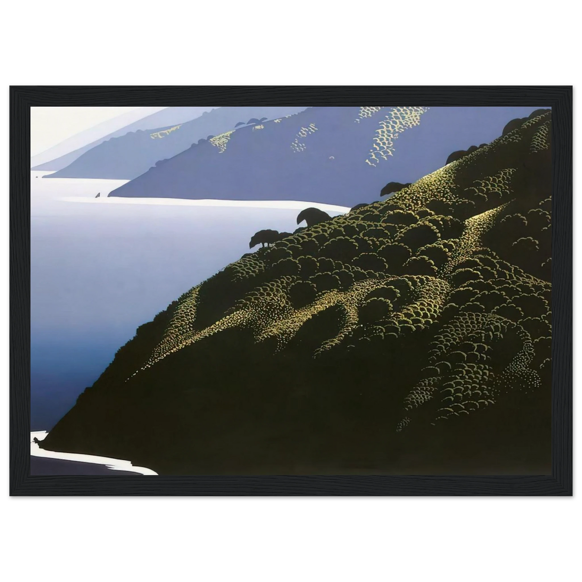 Big Sur Calm Framed Poster | Eyvind Earle Framed Prints Wall Art | Eyvind Earle Prints