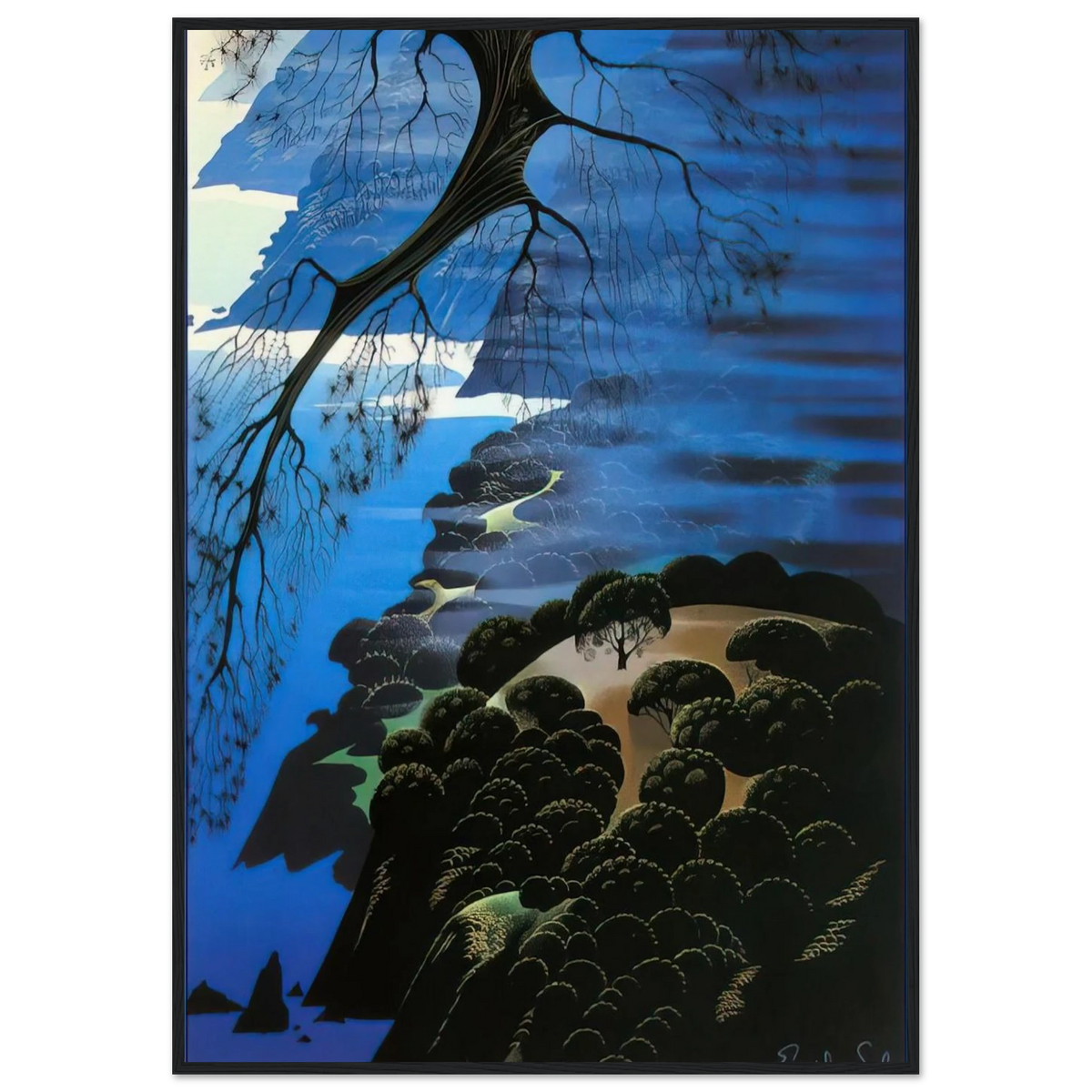 Mystical Coastline Framed Poster | Eyvind Earle Framed Prints Wall Art | Eyvind Earle Prints