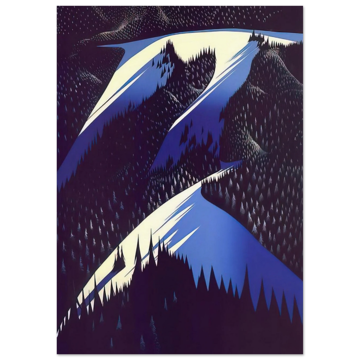 Black Evergreen Forest Poster | Eyvind Earle Poster | Eyvind Earle Prints