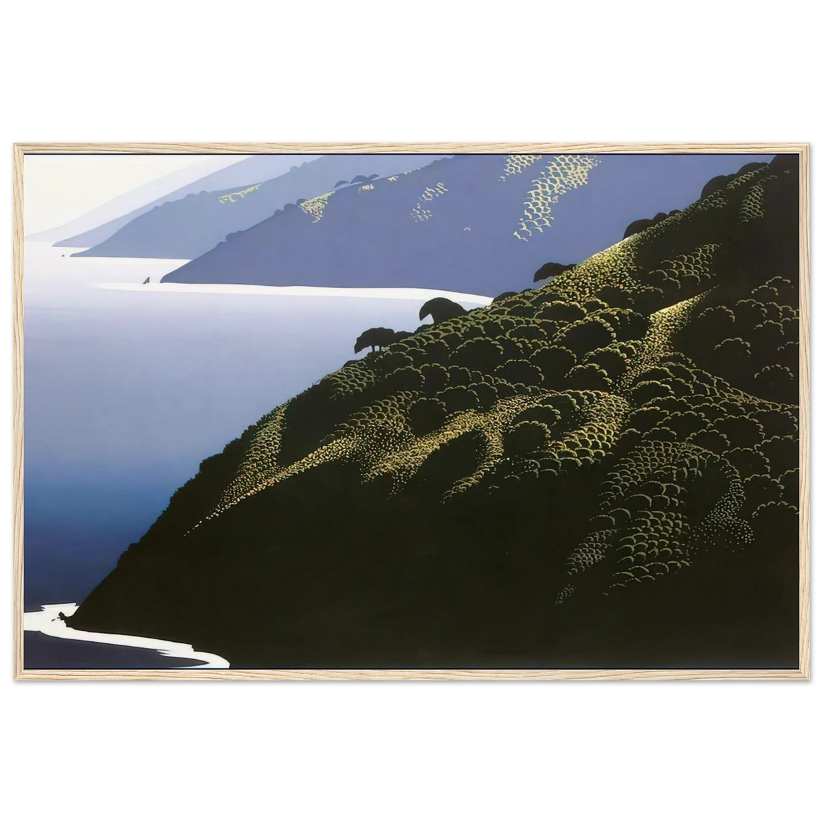 Big Sur Calm Framed Poster | Eyvind Earle Framed Prints Wall Art | Eyvind Earle Prints