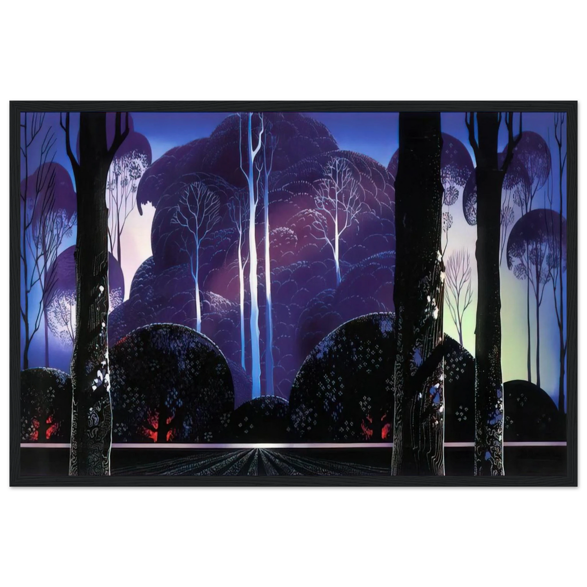 Purple Sunrise Framed Poster | Eyvind Earle Framed Prints Wall Art | Eyvind Earle Prints