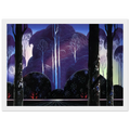 Purple Sunrise Framed Poster | Eyvind Earle Framed Prints Wall Art | Eyvind Earle Prints