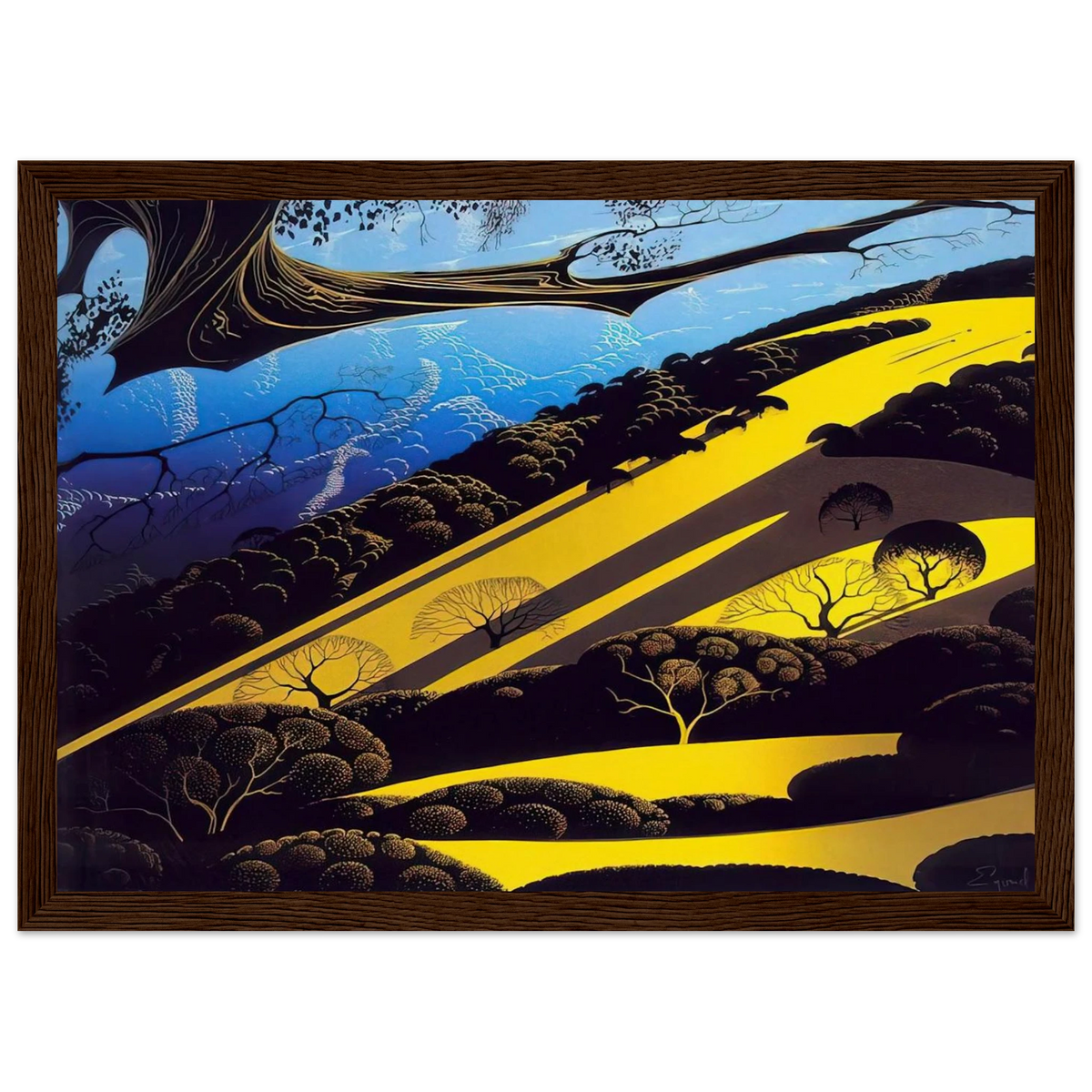 Gaviota Pass Framed Poster | Eyvind Earle Framed Prints Wall Art | Eyvind Earle Prints