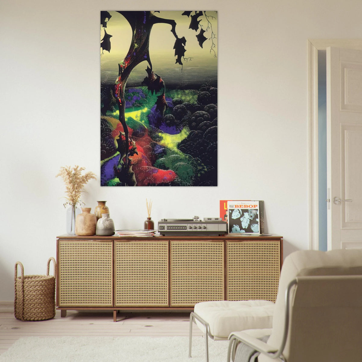 Crimson Red and Gold Poster | Eyvind Earle Poster | Eyvind Earle Prints