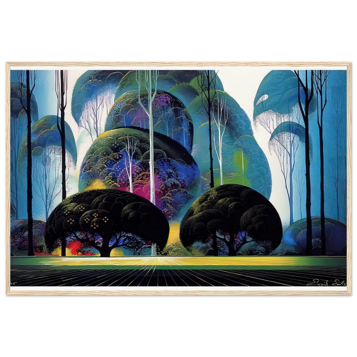 Green Forest Framed Poster | Eyvind Earle Framed Prints Wall Art | Eyvind Earle Prints