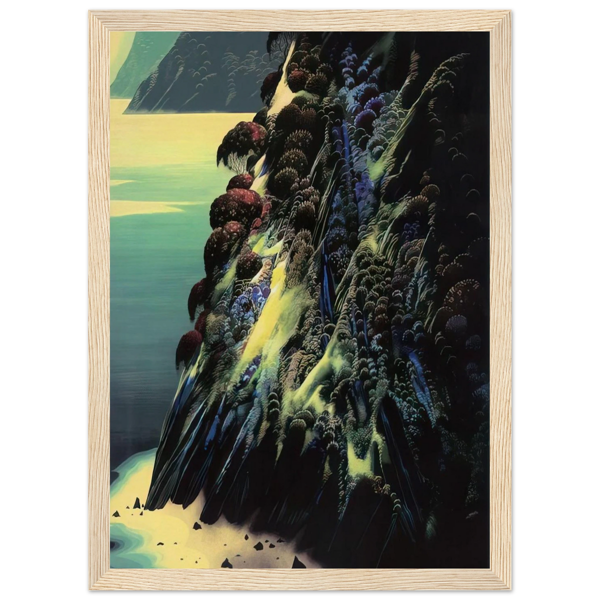 Big Sur Poem Framed Poster | Eyvind Earle Framed Prints Wall Art | Eyvind Earle Prints