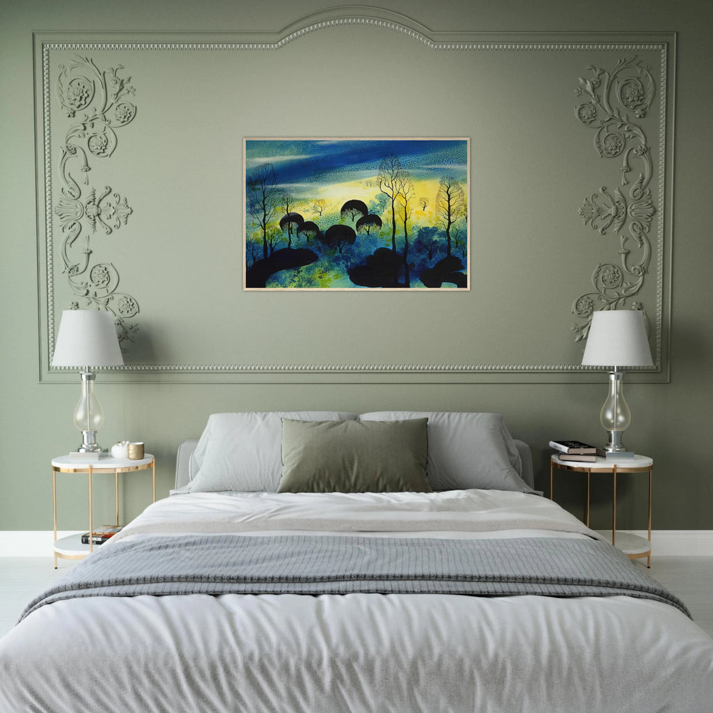 Pastures Through the Fog Framed Poster | Eyvind Earle Framed Prints Wall Art | Eyvind Earle Prints