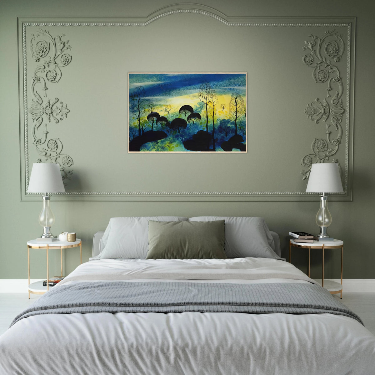 Pastures Through the Fog Framed Poster | Eyvind Earle Framed Prints Wall Art | Eyvind Earle Prints