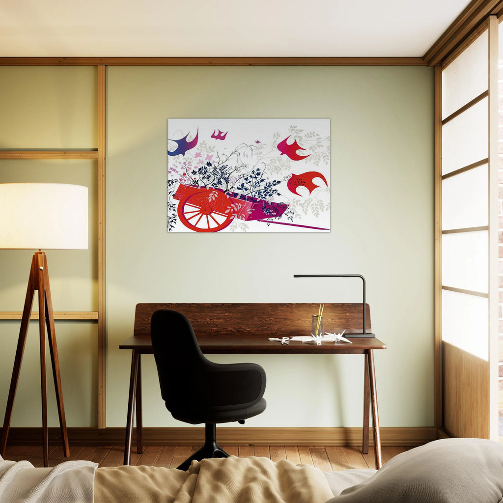 Red Wagon & Foliage Canvas | Eyvind Earle Canvas | Eyvind Earle Prints