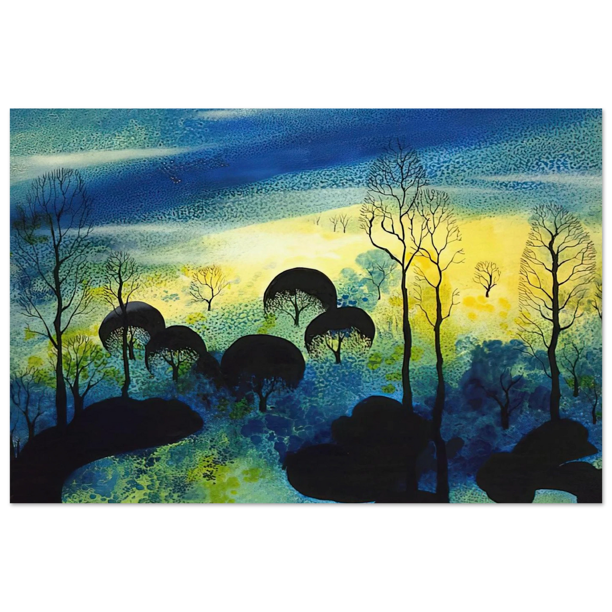 Pastures Through the Fog Poster | Eyvind Earle Poster | Eyvind Earle Prints