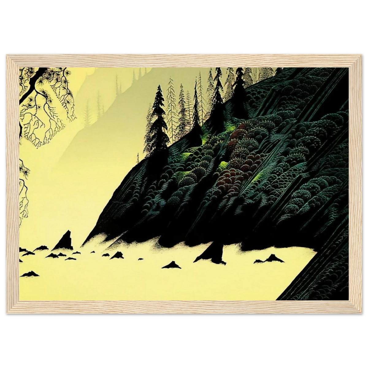 Spruce Redwood and Pine Framed Poster | Eyvind Earle Framed Prints Wall Art | Eyvind Earle Prints