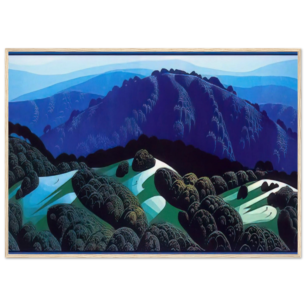 Three Fields and a Mountain Framed Poster | Eyvind Earle Framed Prints Wall Art | Eyvind Earle Prints