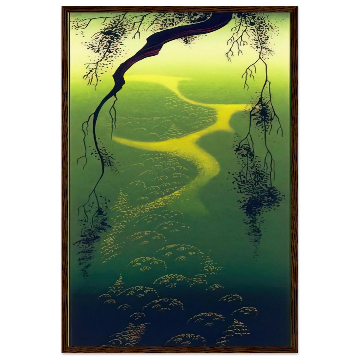 Green Mist Framed Poster | Eyvind Earle Framed Prints Wall Art | Eyvind Earle Prints