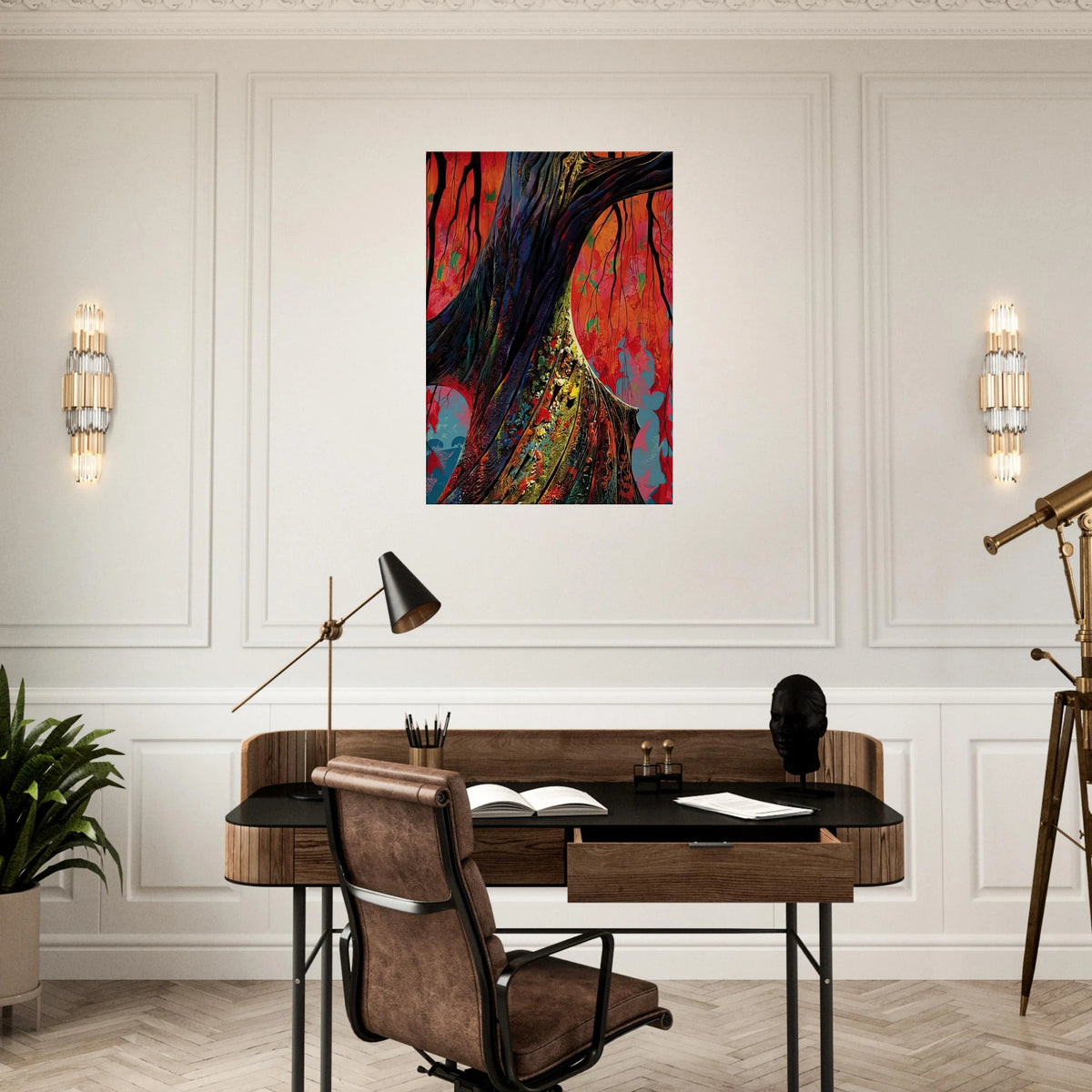 Fire red and gold Canvas | Eyvind Earle Canvas | Eyvind Earle Prints