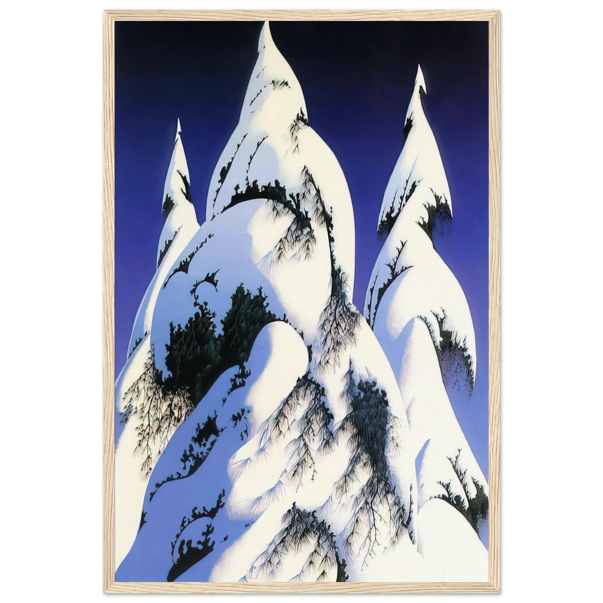 Snow Trees Framed Poster | Eyvind Earle Framed Prints Wall Art | Eyvind Earle Prints