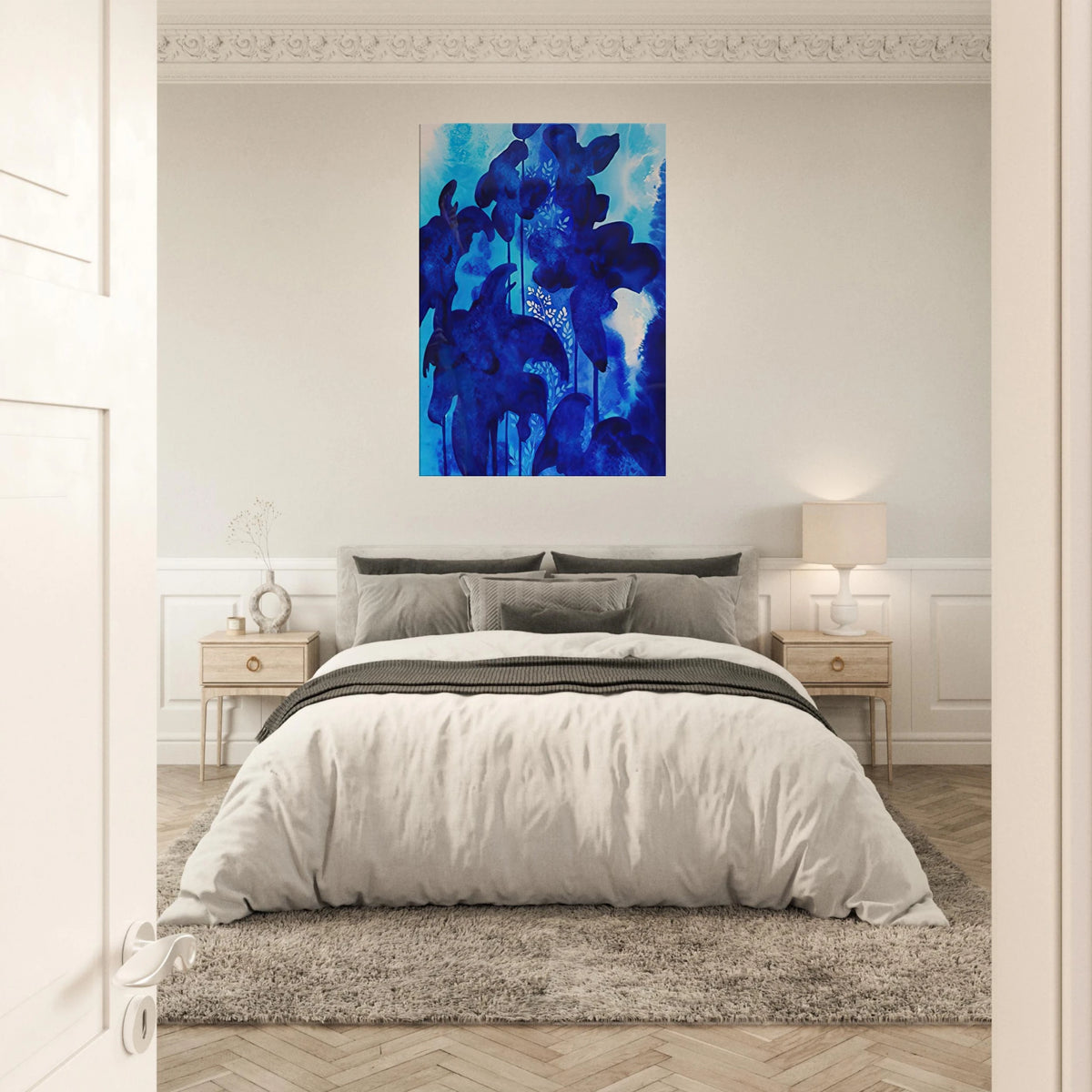 Blue Floral Canvas | Eyvind Earle Canvas | Eyvind Earle Prints