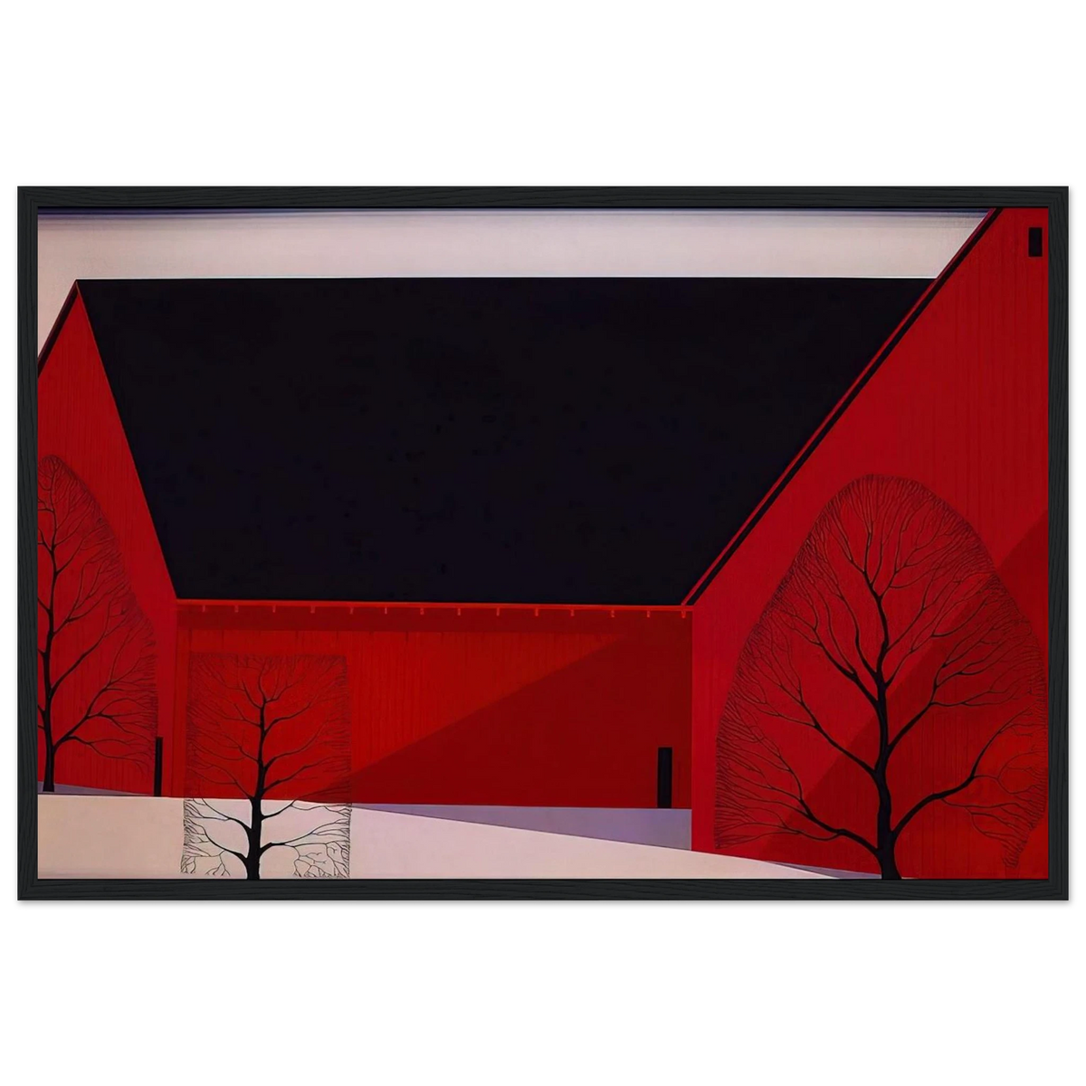 Western Barns Framed Poster | Eyvind Earle Framed Prints Wall Art | Eyvind Earle Prints