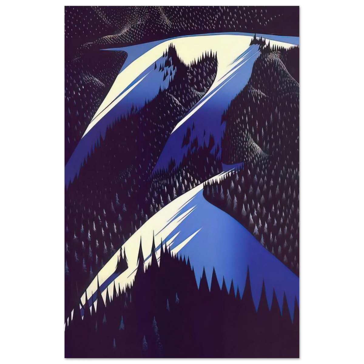 Black Evergreen Forest Poster | Eyvind Earle Poster | Eyvind Earle Prints