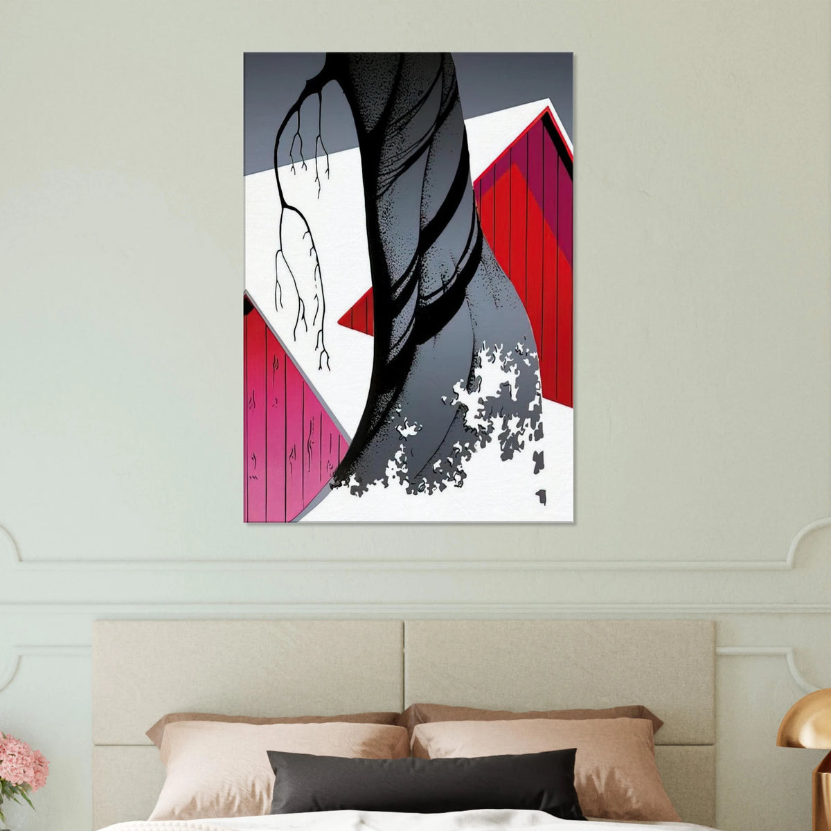 Red Barn and Grey Sky Canvas | Eyvind Earle Canvas | Eyvind Earle Prints