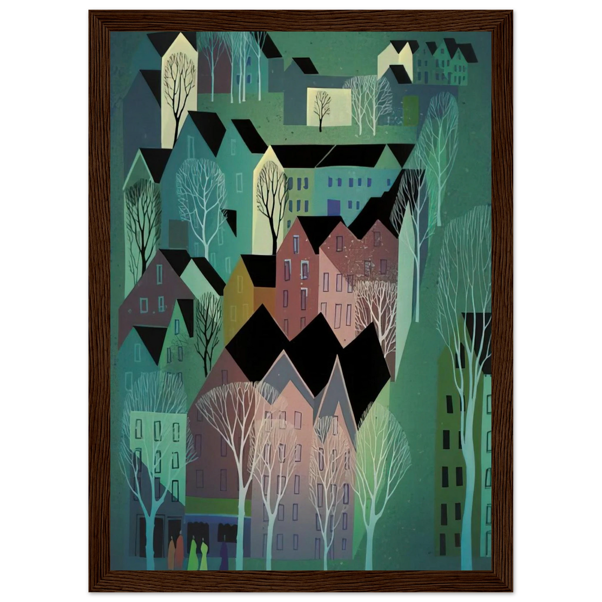 Village Framed Poster | Eyvind Earle Framed Prints Wall Art | Eyvind Earle Prints